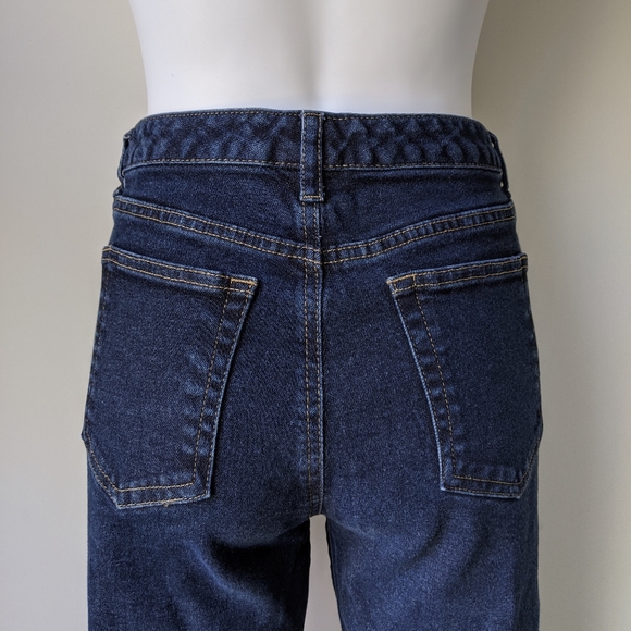 🌼 Liz Claiborne Stretch Denim Mid Rise Straight Leg Jeans, Dark Wash 6 - Picture 6 of 7